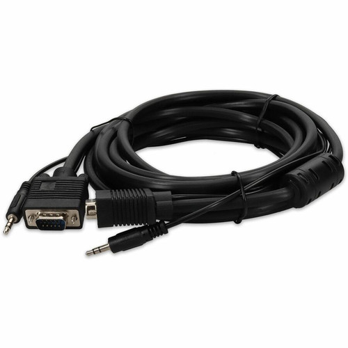 AddOn 15ft VGA Male to VGA Male Black Cable Which Includes 3.5mm Audio Port For Resolution Up to 1920x1200 (WUXGA) - 15 ft (4.57 m) - (Fleet Network)