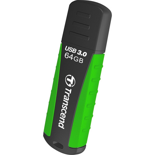 Transcend 64GB JetFlash 810 USB 3.0 Flash Drive - 64 GB - USB 3.0 - Black, Green - Lifetime Warranty (Fleet Network)
