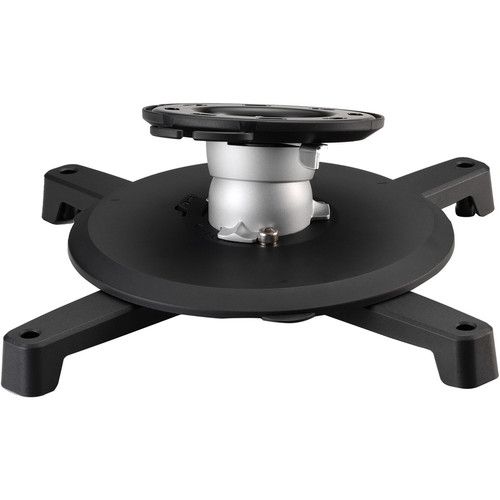 Amer Mounts Universal Ceiling Projector Mount - Black/Silver - Supports up to 33 lb projectors, +/-25 degree tilt, 360 degree rotation (Fleet Network)