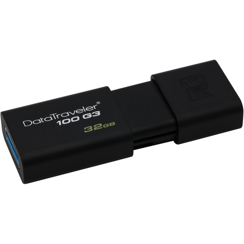Kingston DataTraveler 100 USB 3.0 Flash Drive 32 GB Compact Portable Storage DT100G3/32GBCL