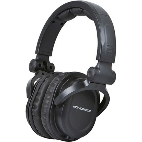 Monoprice Premium Hi-Fi DJ Style Over-the-Ear Pro Headphone - Stereo - Mini-phone (3.5mm) - Wired - 40 Ohm - 20 Hz to 20 kHz - Gold - (8323)