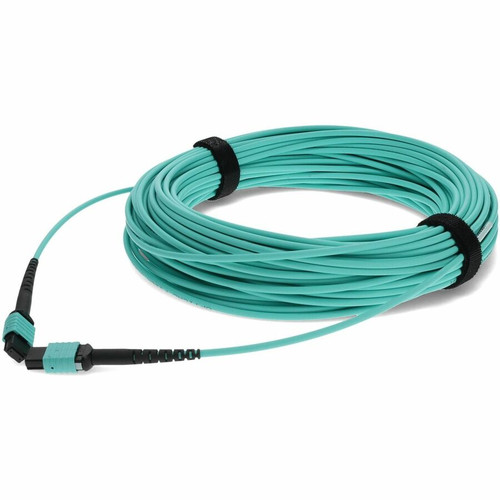 AddOn 15m MPO/UPC to MPO/UPC Aqua OM3 OFNR (Riser-Rated) 12-Strand Fiber Patch Cable - 49.2 ft (15 m) Fiber Optic Network Cable for - (Fleet Network)