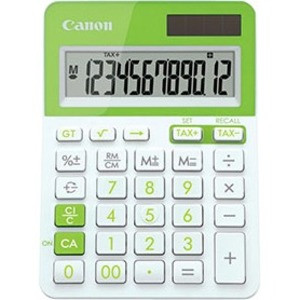 Canon LS-123T Simple Calculator - Angled Display, Dual Power, Sign Change, Auto Power Off - 12 Digits - LCD - Battery/Solar Powered - (Fleet Network)