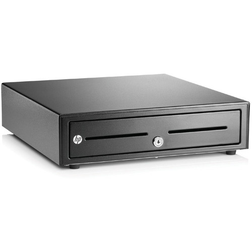 HP USB Standard Duty Cash Drawer - 2 Media Slot - USB, Powered USB - Printer Driven - Black - 4.30" (109.22 mm) Height x 16.20" mm) x (Fleet Network)