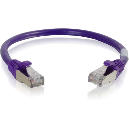 C2G 6in Cat6 Snagless Shielded (STP) Network Patch Cable - Purple - 6" (152.40 mm) Category 6 Network Cable for Network Device - First (00986)