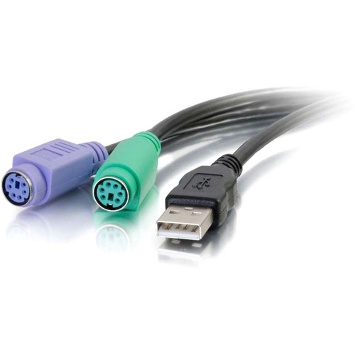 C2G 3ft USB to Dual PS/2 Keyboard and Mouse Adapter Cable - 3 ft (0.91 m) (PS/2)/USB Data Transfer Cable for Keyboard/Mouse - First 1 (27425)