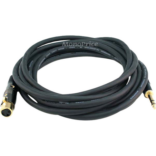 Monoprice 15ft Premier Series XLR Female to 1/4inch TRS Male 16AWG Cable (Gold Plated) - 15 ft (4.57 m) 6.35mm/XLR Audio Cable for - 1 (Fleet Network)