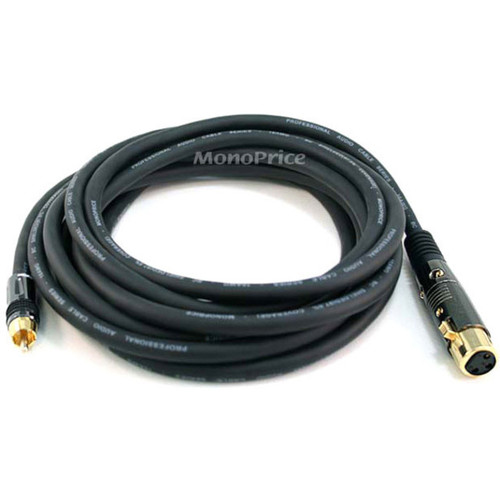 Monoprice 15ft Premier Series XLR Female to RCA Male 16AWG Cable (Gold Plated) - 15 ft RCA/XLR Audio Cable for Audio Device - First 1 (Fleet Network)