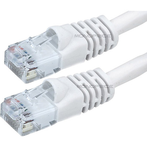 Monoprice 50FT 24AWG Cat6 550MHz UTP Ethernet Bare Copper Network Cable - White - 50 ft (15.24 m) Category 6 Network Cable for Network (2217)