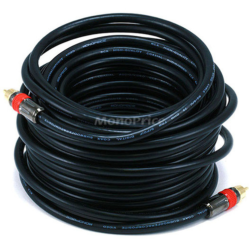 Monoprice Coaxial Audio/Video Cable - 50 ft Coaxial A/V Cable for Audio/Video Device - First End: 1 x RCA Audio/Video - Male - Second (Fleet Network)