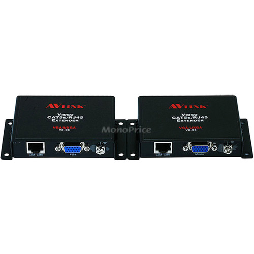 Monoprice VGA UXGA CAT5 RJ45 Extender Kit 1 Input Output 442.91 Ft Range Balun 2 Network VGA/UXGA Device Meters Mm X 5034