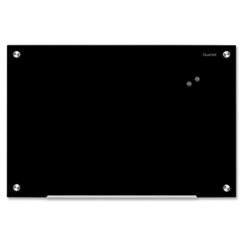 Quartet Infinity Magnetic Glass Board - 18" (457.20 mm) Board Height x 24" (609.60 mm) Board Width - Black Glass Surface - Magnetic, - (Fleet Network)