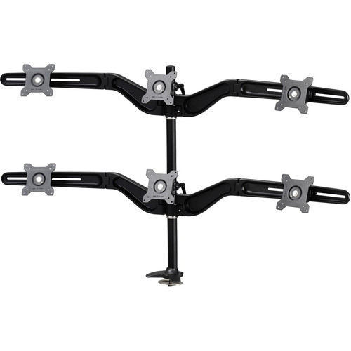 Amer Mounts Grommet Based Hex Monitor Mount for four 15"-24" LCD/LED Flat Panel Screens - Supports up to 13.2lb monitors, +/- 20 tilt, (Fleet Network)