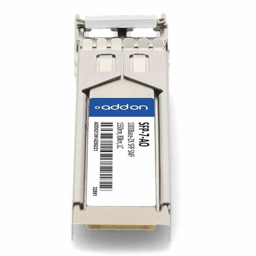 AddOn SFP-7-AO TAA 1000Base-ZX SFP Transceiver - SMF - 1550nm - 80km - LC - DOM - For Optical & Data Networking