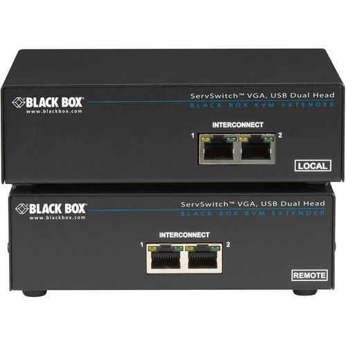 Black Box ServSwitch CATx USB KVM Extender, Dual-Head VGA with Serial and Audio - 1 Computer(s) - 1 Local User(s) - 1 Remote User(s) - (Fleet Network)