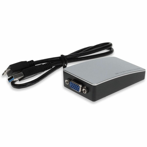 AddOn USB A 3.0 Male to VGA Female White Adapter Including 1ft Cable - 1 x USB 3.0 Type A - Male - 1 x 15-pin HD-15 VGA - Female - x - (Fleet Network)