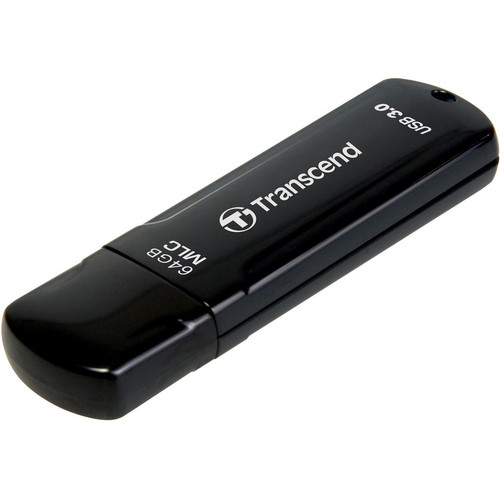 Transcend 64GB JetFlash 750 USB 3.0 Flash Drive - 64 GB - USB 3.0 - Black - Lifetime Warranty (TS64GJF750K)