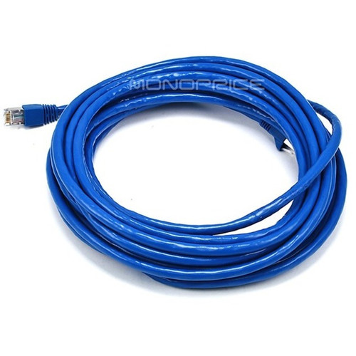 Monoprice 25FT 24AWG Cat6A 500MHz STP Ethernet Bare Copper Network Cable - Blue - 25 ft Category 6a Network Cable for Network Device - (Fleet Network)