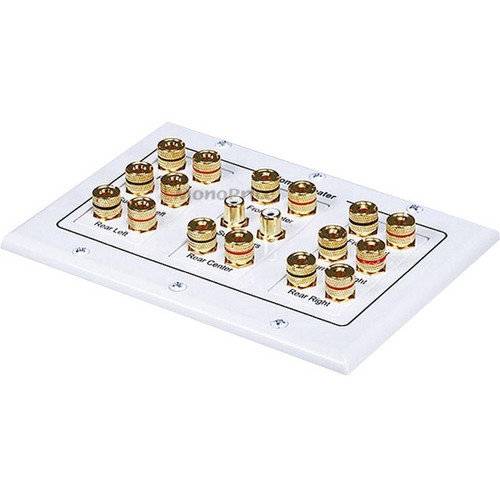 Monoprice 3-Gang 8.2 Surround Sound Distribution Wall Plate - 3-gang - White - 2 x RCA Port(s) - 1 (Fleet Network)