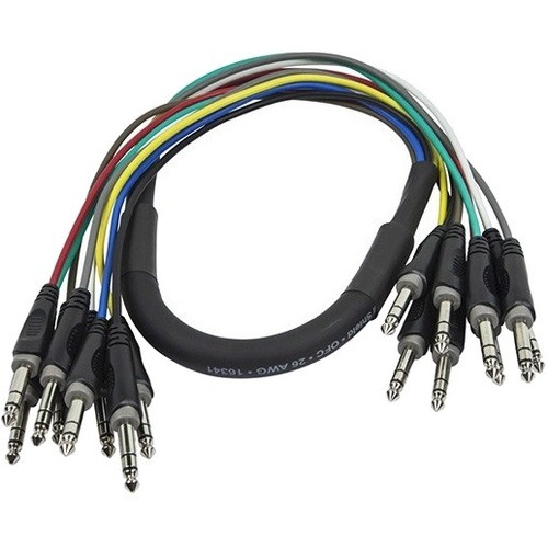 Monoprice 1 Meter (3ft) 8-Channel 1/4inch TRS Male to 1/4inch TRS Male Snake Cable - 3 ft (0.91 m) 6.35mm Audio Cable for Audio Device (Fleet Network)