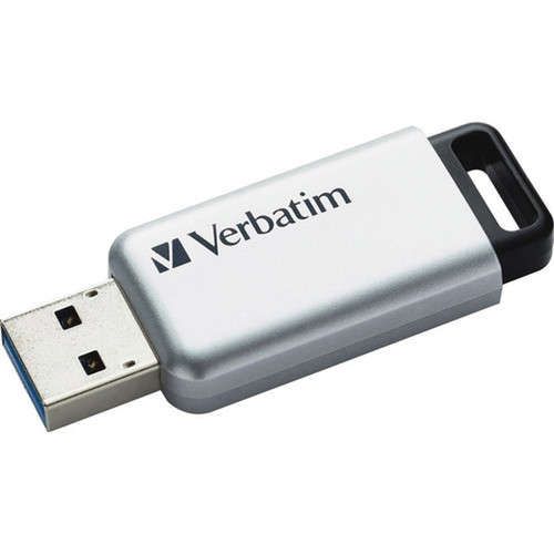 Verbatim_16GB_Storen_Go_Secure_Pro_USB_30_Flash_Drive_with_AES_256_Hadware_Encryption_-_Silver_-_16_GB_-_USB_30_-_100_MBs_Read_-_98664