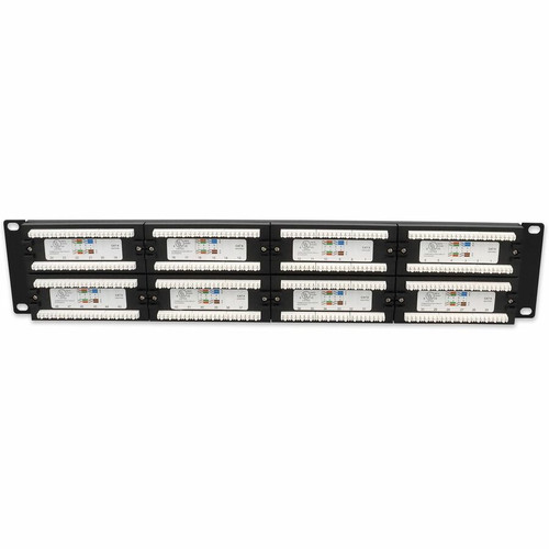 AddOn 19-inch 2U CAT6 48-Port Straight Patch Panel with High Density 110-Type - 48 x RJ-45 - 48 Port(s) - 48 x RJ-45 - 48 x RJ-11 - 2U (ADD-PPST-48P110C6)