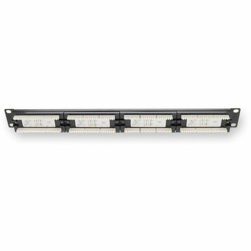 AddOn ADD-PPST-24P110C6 24-Port CAT6 Straight Patch Panel - 1U Rack-Mountable - 24 x RJ-45 & 24 x RJ-11 - 110-Type Terminations