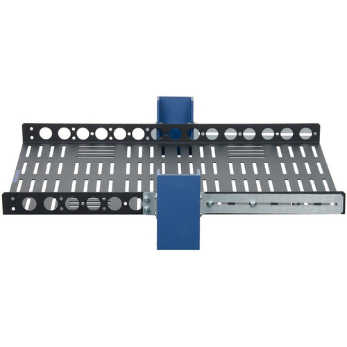 Rack Solutions Mounting Shelf for Printer, Desktop Computer - Black Powder Coat  - 100 lb (45359.24 g) Load Capacity - Steel (108-4013)