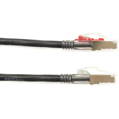 Black Box GigaTrue 3 Shielded FTP Category 6 Patch Network Cable 25 Ft For Panel Wallplate Device S/FTP C6PC70S-BK-25