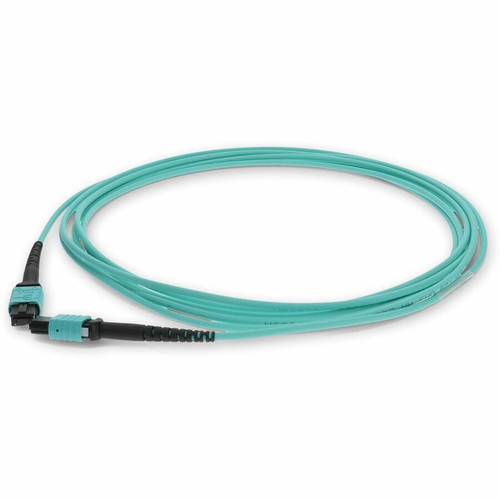 AddOn 10m MPO/UPC (Male) to MPO/UPC (Male) Aqua OM4 OFNR (Riser-Rated) 12-Strand Fiber Patch Cable - 32.8 ft (10 m) Fiber Optic Cable (Fleet Network)