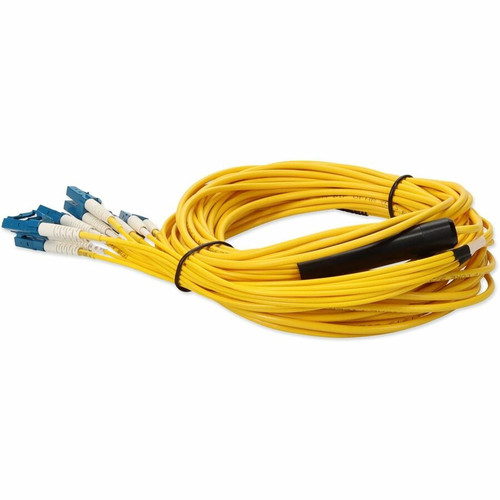 AddOn 5m MPO/APC to 6xLC/UPC Duplex Yellow OS2 OFNR (Riser-Rated) 12-Strand SMF Fiber Fanout Cable - 16.4 ft (5 m) Fiber Optic Network (ADD-MPO-6LC5M9SMF)