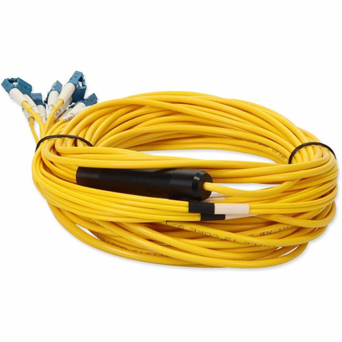 AddOn 5m MPO/APC to 6xLC/UPC Duplex Yellow OS2 OFNR (Riser-Rated) 12-Strand SMF Fiber Fanout Cable - 16.4 ft (5 m) Fiber Optic Network (ADD-MPO-6LC5M9SMF)
