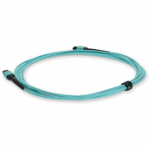 AddOn 10m MPO/UPC (Male) to MPO/UPC (Male) Aqua OM3 OFNR (Riser-Rated) 12-Strand Fiber Patch Cable - 32.8 ft (10 m) Fiber Optic Cable (ADD-MPOMPO-10M5OM3M)