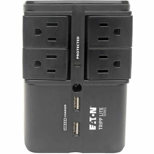 Tripp Lite by Eaton SK40RUSBB Tripp Lite Protect It! Surge Suppressor - 4 Outlet Rotatable NEMA 5-15R - 1. 80 kVA - 1080 J - 120V AC Input - Black