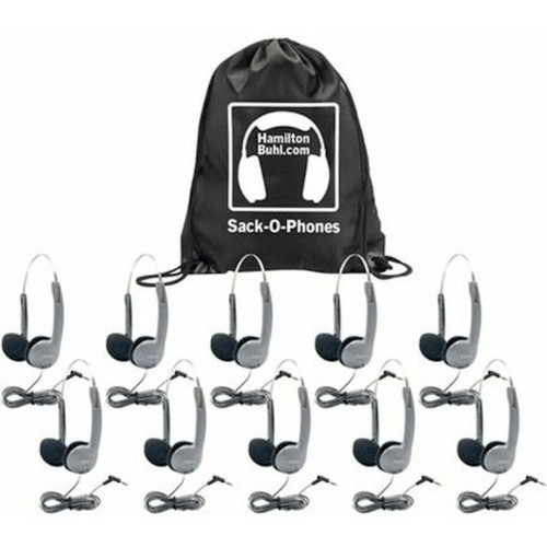 Hamilton Buhl Sack-O-Phones Headphone - Stereo - Mini-phone (3.5mm) - Wired - 32 Ohm - 20 Hz to 20 kHz - On-ear - Binaural - - 5 ft m) (SOP-HA1A)
