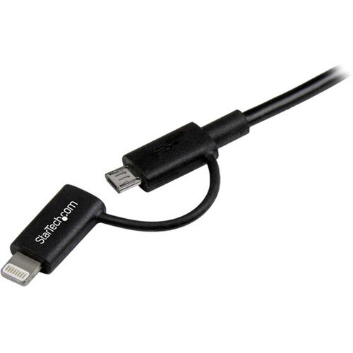 StarTechcom_1m_3_ft_Black_Apple_8-pin_Lightning_Connector_or_Micro_USB_to_USB_Combo_Cable_for_iPhone__iPod__iPad_-_33_ft_Data_PC_LTUB1MBK