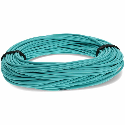 AddOn 50m MPO/UPC (Male) to MPO/UPC (Male) Aqua OM3 OFNR (Riser-Rated) 12-Strand Fiber Patch Cable - 164 ft (50 m) Fiber Optic Network (ADD-MPOMPO-50M5OM3SM)