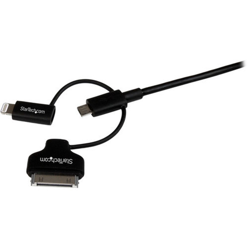 StarTechcom_1m_3_ft_Black_Apple_8-pin_Lightning_or_30-pin_Dock_Connector_or_Micro_USB_to_USB_Combo_Cable_for_iPhone__iPod__iPad_-_LTADUB1MB