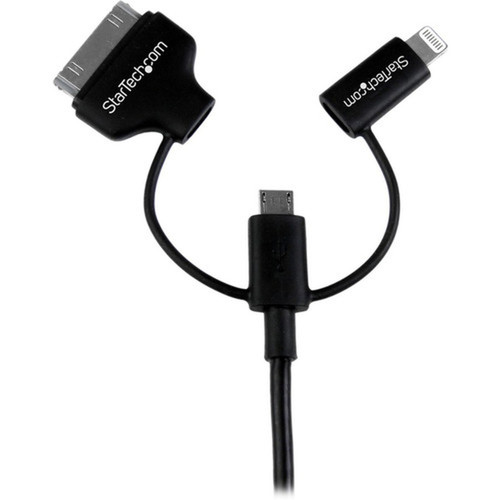 StarTechcom_1m_3_ft_Black_Apple_8-pin_Lightning_or_30-pin_Dock_Connector_or_Micro_USB_to_USB_Combo_Cable_for_iPhone__iPod__iPad_-_LTADUB1MB