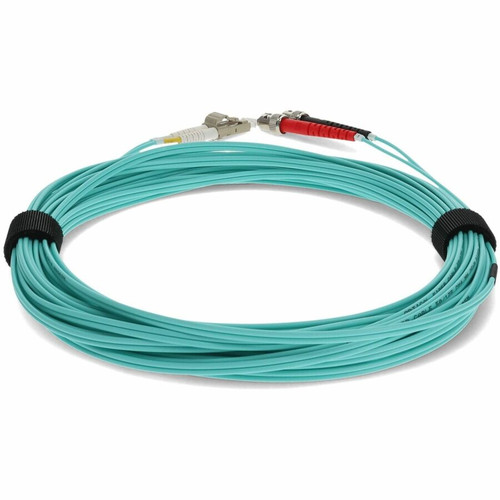 AddOn 8m ST to LC Aqua OM3 Duplex OFNR (Riser-Rated) Fiber Patch Cable - 26.2 ft (8 m) Fiber Optic Network Cable for Network Device, - (ADD-ST-LC-8M5OM3)