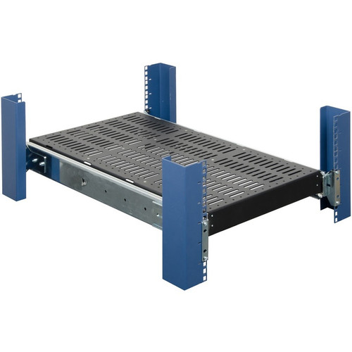 Rack Solutions Extra Heavy Duty Sliding Shelf (500 lbs) - For Server - 4U Rack Height - Rack-mountable - Black Powder Coat - Steel - (115-4044)
