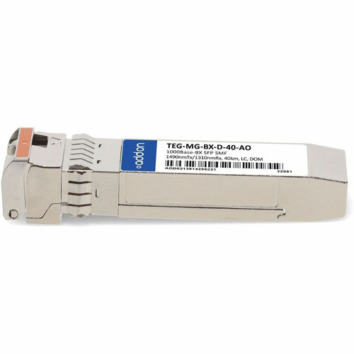 AddOn TEG-MG-BX-D-40-AO Compatible TAA 1000Base-BX SFP Transceiver - SMF - 1490nmTx/1310nmRx - 40km - LC - DOM