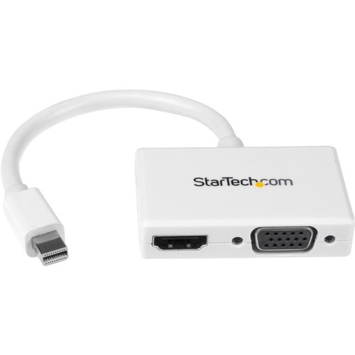StarTech.com Travel A/V Adapter - 2-in-1 Mini DisplayPort to HDMI or VGA Converter - White - 5.9" HDMI/Mini DisplayPort/VGA A/V Cable (Fleet Network)
