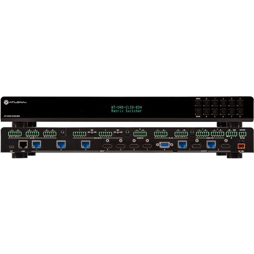 Atlona 4K/UHD 8×2 Matrix with HDBaseT and HDMI Outputs - 4096 x 2160 - 4K - 8 x 2 - Display, DVD Player, Projector, Set-top Box, - 2 x (Fleet Network)
