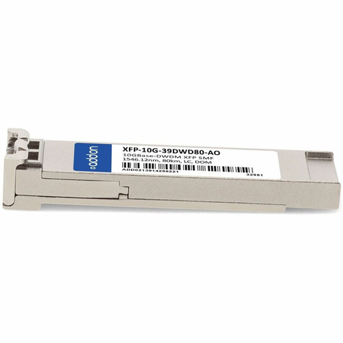 AddOn Alcatel-Lucent Nokia XFP-10G-39DWD80 Compatible TAA 10GBase-DWDM XFP Transceiver 100GHz (SMF, 1546.12nm, 80km, LC, DOM) - For - (XFP-10G-39DWD80-AO)
