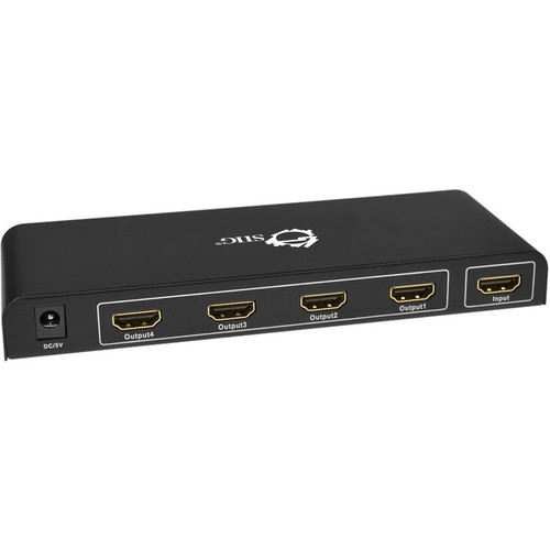 SIIG HDMI Splitter With Support 49.21 Ft Maximum Operating Distance 4 Outputs Supported Out In Mm X CE-H22C12-S1