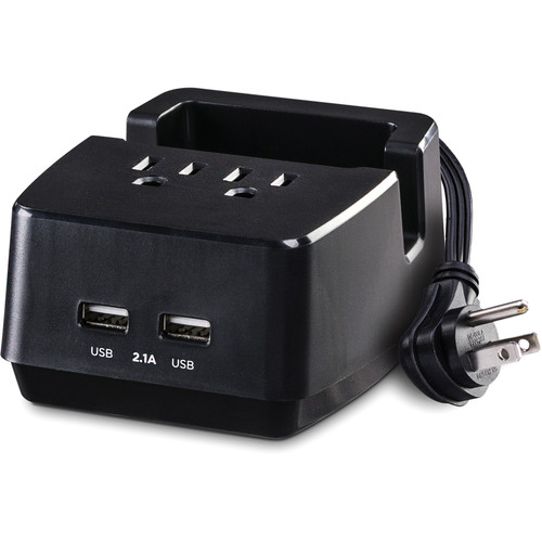 CyberPower PS205U Power Station - 2 AC Outlets & 2 USB Ports - 5 ft Cord - 120V - Black - 1-Year Warranty