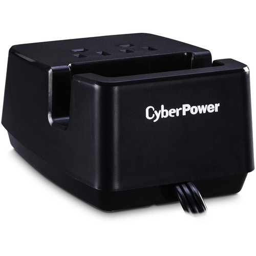 CyberPower PS205U Power Station - 2 AC Outlets & 2 USB Ports - 5 ft Cord - 120V - Black - 1-Year Warranty