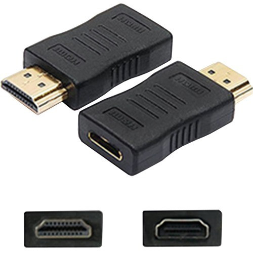 AddOn 5-Pack of HDMI 1.1 Male to HDMI 1.1 Female Black Adapters For Resolution Up to 1920x1200 (WUXGA) - 1 x HDMI Digital Audio/Video (Fleet Network)