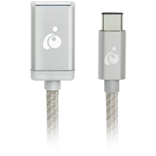 IOGEAR Charge & Sync USB-C to USB Type-A Adapter - Silver - 4" (101.60 mm) USB Data Transfer Cable for Hard Drive, Flash Drive, Phone, (Fleet Network)